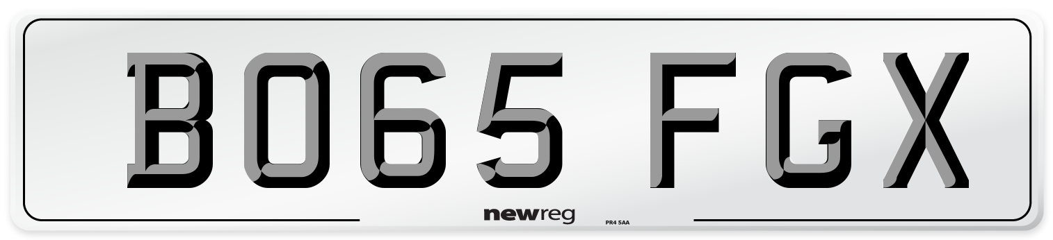BO65 FGX Number Plate from New Reg